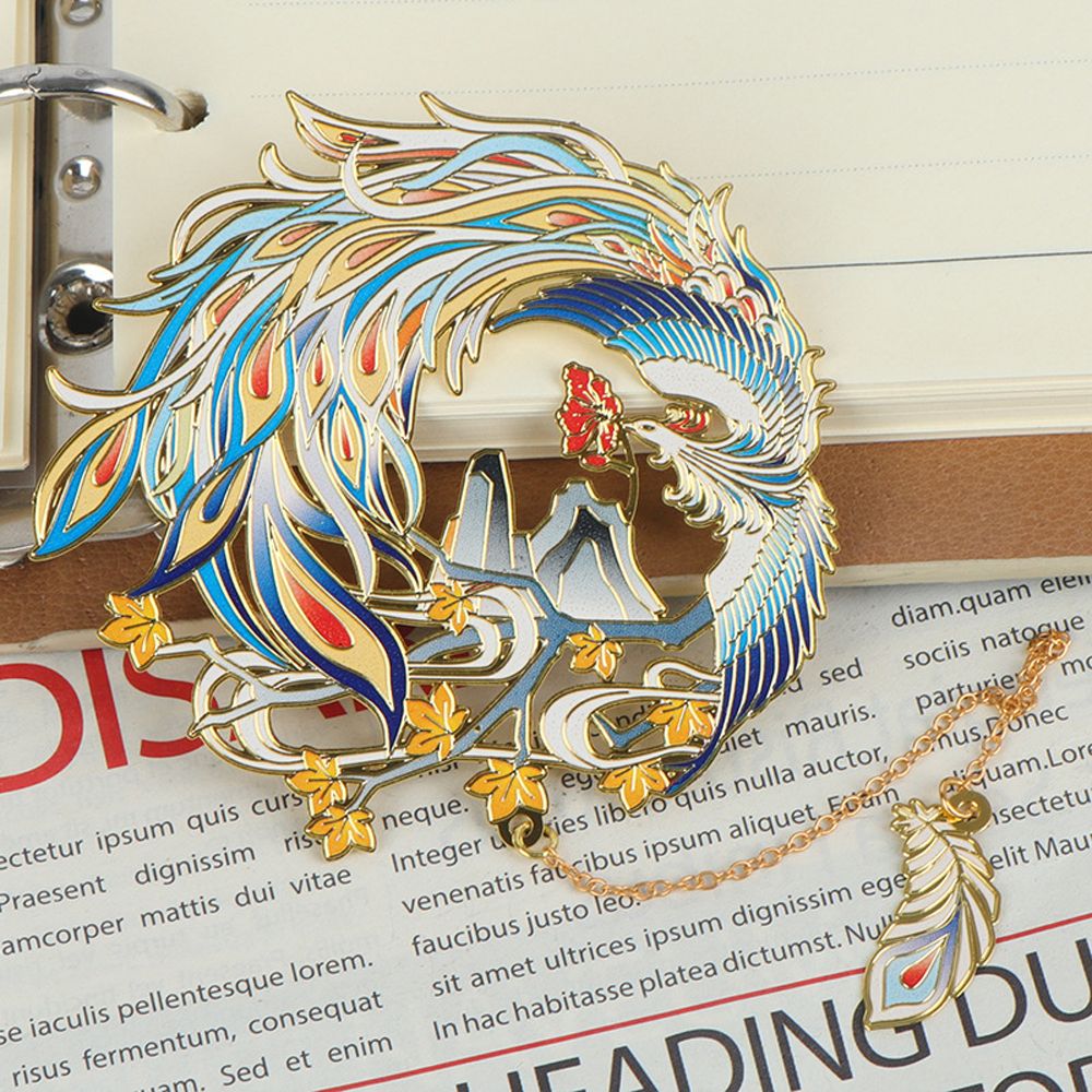 Classical Mythology Tassel Pendant Bookmark Chinese Style Delicate Auspicious Beast Openwork Brass Bookmark